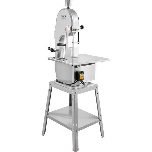 VEVOR Kommerzielle elektrische Fleischbandsäge Knochenschneidemaschine, 1800 W vertikale Knochensäge, 380 x 485 mm Werkbank, Gefrierfleischschneider mit Klinge für Rippchen, Schweinefleisch