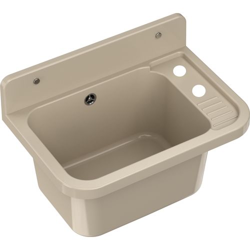 Granitan | Spüle BEIGE - 50x34x31 cm - Robust, Chemikalienbeständig - Ideal für Werkstatt und Garten