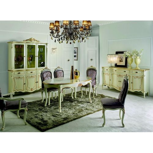 Italienische Möbel Luxus Esstisch Esszimmer Holz Möbel Klassisches Stil Heller