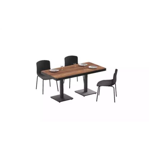 Moderner Esstisch Massivholz Möbel Esszimmermöbel Braun Edelstahlmöbel