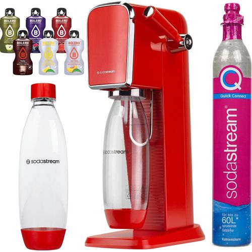 SodaStream Wassersprudler Art Rot 1L Flasche CO2 QuickConnect Bolero Set
