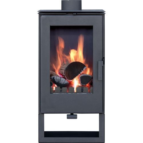 Kaminofen ALAZ K8M Schwarz 9 kW, Kamin Heizofen Dauerbrandofen Holzofen, aminholz Hüttenofen, aminfeuer, Briketts kamin, Fireplace wood