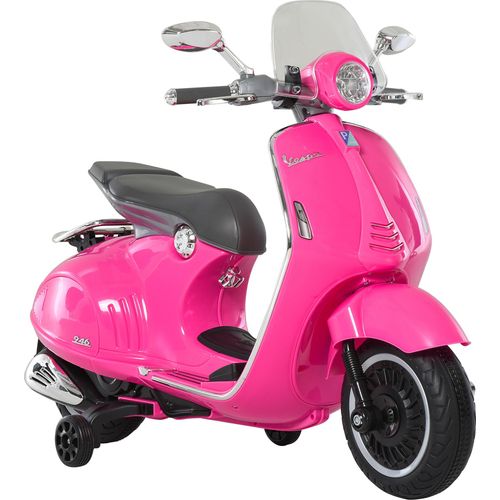 HOMCOM Kinder Elektro-Motorrad, 6V Kindermotorrad mit Scheinwerfer, Musik, Vor- und Rückwärtsgang, Trainingsräder, 30 kg belastbar, Elektromotorrad für 3-6 Jahre Kinder, Rosa