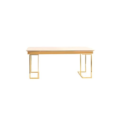 Beige-Goldener Esszimmertisch Designer Küchenmöbel Stilvolle Einrichtung