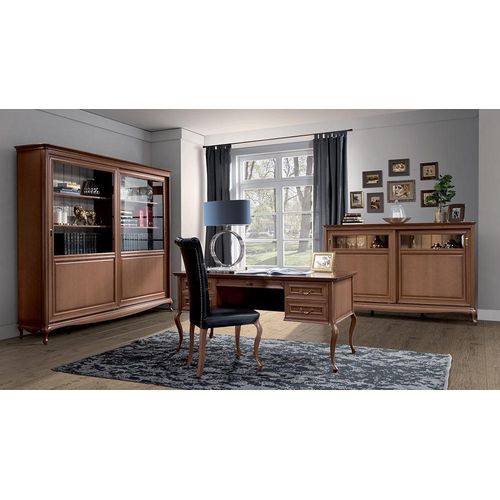Büro Möbel Regal Schreibtisch Kommode Sessel Vitrine Komplettes 4tlg.
