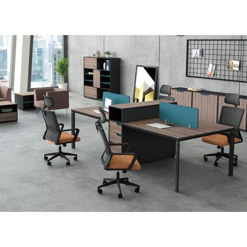 schreibtisch workstation tisch 4 arbeitsplätze counter holz tische büro möbel
