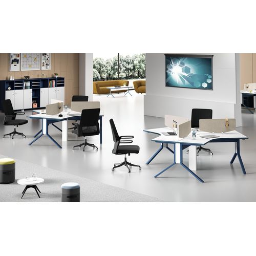 Tisch Büro Möbel Einrichtung Tische Callcenter Holz 3 Arbeitsplätze Schreibtisch