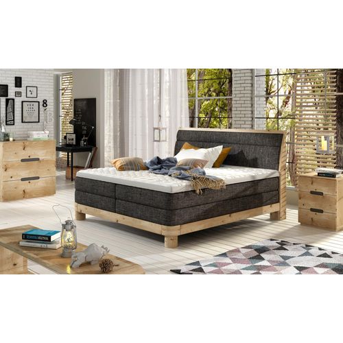 Moderne Luxus Betten Polster Leder Textil Boxspringbett Schlafzimmer Bett Neu