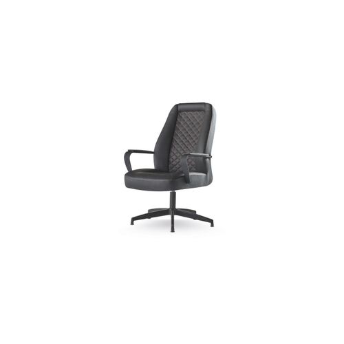 Bürostuhl Schwarz Chefsessel Arbeitszimmer Büro Modern Weiche Leder Holz