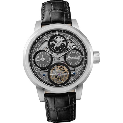 Ingersoll Leder Herren Uhr Analog Outdoor Armbanduhr schwarz D2UIN16001