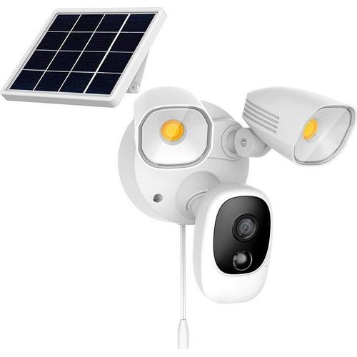 Kabellose Sicherheits-WLAN-Kamera mit LED-Strahlern und Solarpanel Secutek SRT-FC1T