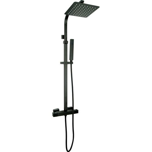 Brausebatterie Thermostatisch Säule Regenbrause Schwarz Aqua