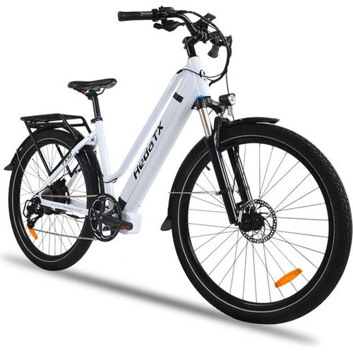 Elektrofahrrad 27,5'' E Mountain Bike City Ebike 48V/19,2Ah 9 Gänge Hinterradmotor ATB E-Bike, 9-Gang Shimano Pedelec Citybike E-Hollandräder Weiss