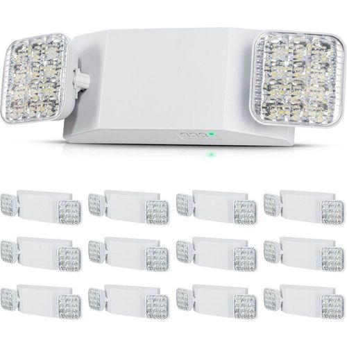 Notleuchte Fluchtwegleuchte - 3W LED Notbeleuchtung mit 2 Köpfen - Akku mit 180 Minuten - Flammfest - Einstellbare Weitwinkelbeleuchtung - Einfache Installation