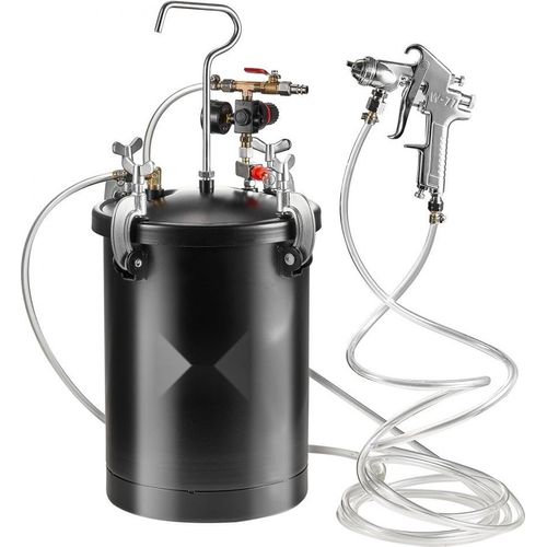 Sprühfarbe Druckbehälter 15 L - Spritzpistole Set - Schläuche, Druckmesser und Farbbehälter - Luftpistole mit 4 mm Düse - Einstellbarer Druck bis 60 psi