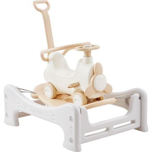 5-in-1 Schaukelpferd für Kleinkinder 1-3 Jahre - Baby-Trampolin-Schaukelpferd mit abnehmbarem Balance Board - Schiebegriff und 4 leichtgängige Räder - Tragfähigkeit bis 36 kg - Kinderspielzeug
