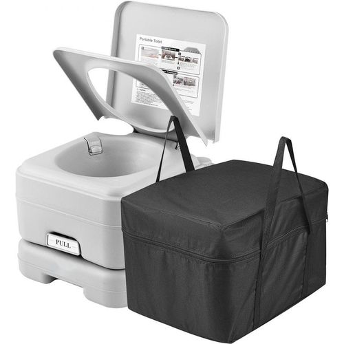 Tragbare Campingtoilette 12L mit Wasserspülung - Mobile Toilette für Camping und Reisen - Druckspülung und auslaufsicheres Design