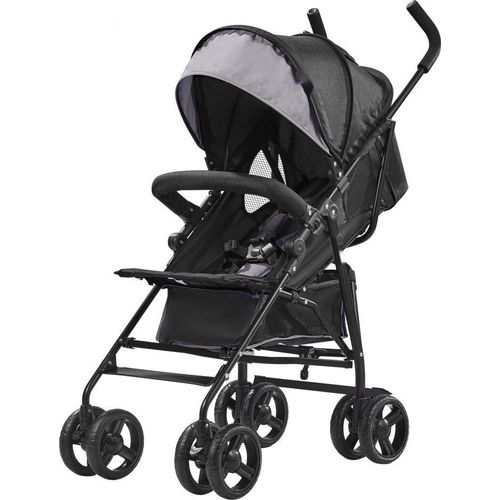 Kinderwagen Buggy mit verstellbarer Rückenlehne - Hellgrau/Schwarz - Leichtgewicht für Ausflüge - Klappbarer Kinderbuggy - Optimaler Komfort für Babys und Kleinkinder