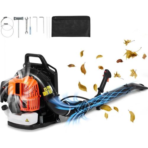 Rucksack-Laubbläser 62 CC - 2-Takt-Benzin - 1110 CFM Luftvolumen - leistungsstarker Laubbläser für Gartenarbeiten - leicht und handlich