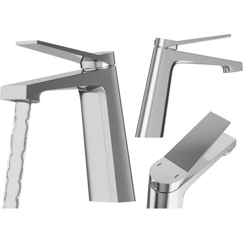 Waschbecken Mischbatterie Silber Niedrig Badezimmer Messing Chrom Hahn Selva