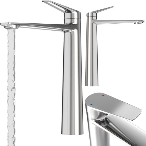 Waschbecken Mischbatterie Hoch Chrom Badezimmer Messing Stand Wasserhahn Schiff