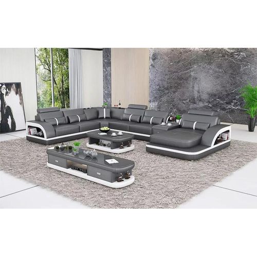 wohnzimmer Leder xxl couch sofa polster landschaft moderne designer eckpolster