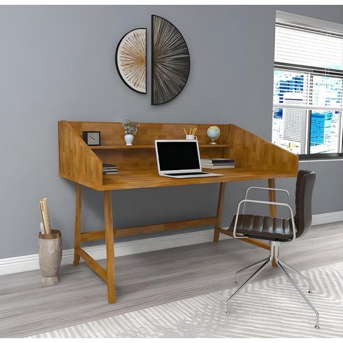 Dunkelbrauner Wohnzimmer Tisch Designer Schreibtisch Robuste Holz Möbel