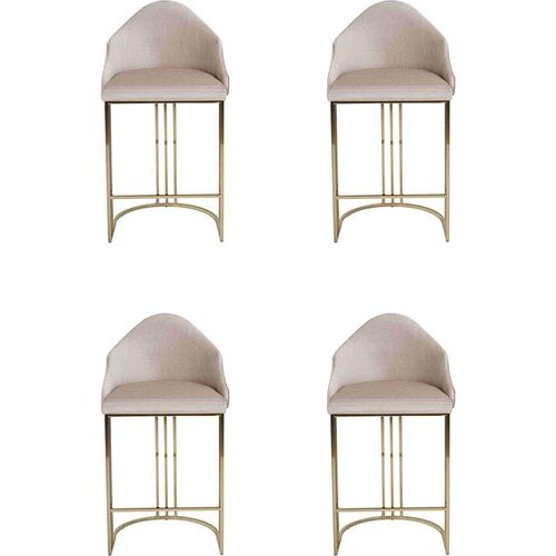 Stilvoll Esstisch 4x Stühle Beige Lehnstuhl Möbel Einrichtung Sitzpolster Stühle