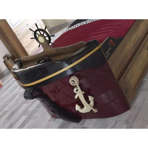 Funktionsbett Pirat Betten Kinderbett Bett Holz Jugendbett Braun Piraten