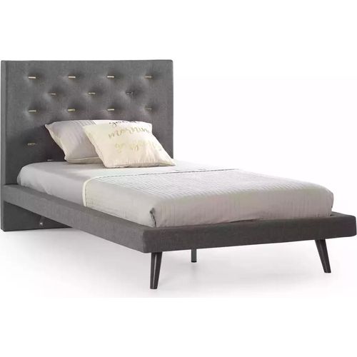 Bettgestelle Bettrahmen Bett 120 cm Kinderbett Jugendbett Stoff Grau
