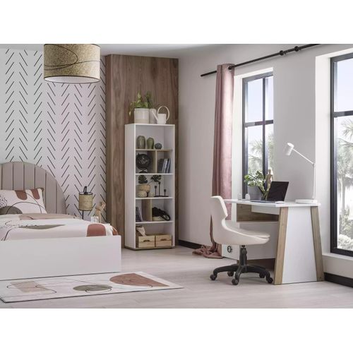 Garnitur Schreibtisch Kinderzimmer Set 2tlg Regal Computer Holz Weiß