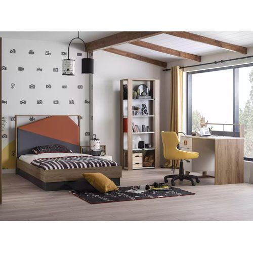 Kindermöbel Garnitur Kinderbett Kinderzimmer Bett Holz Grau Set 4tlg