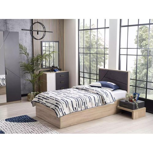 Kinderbett Bettkasten Bett Bettrahmen Holz Grau Kinderzimmer Betten