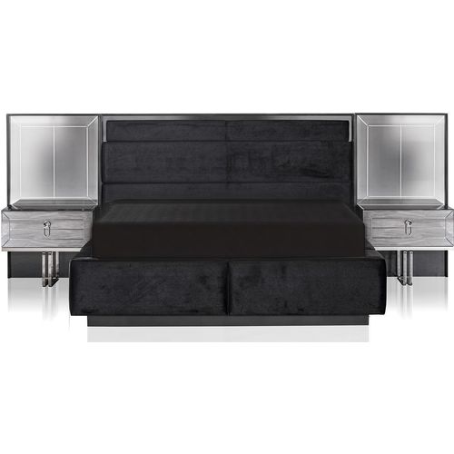 Designerbetten Kinderbett schwarz modernes Jugendbett Holzmöbel 100x200cm neu