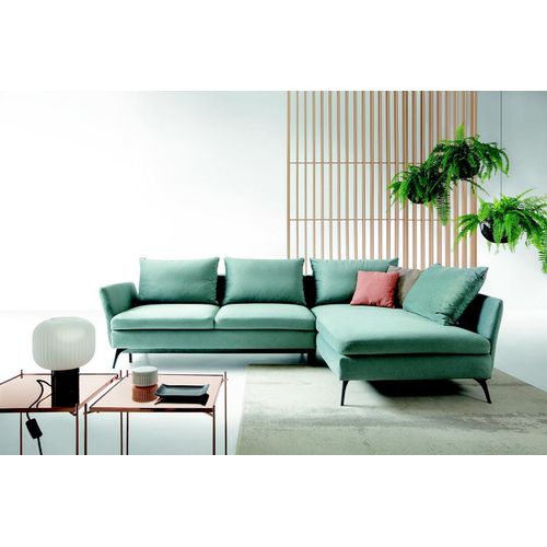 Wohnzimmer Grün Möbel Textil Sofas Ecksofa L Form Couch Polstermöbel Schlafsofa