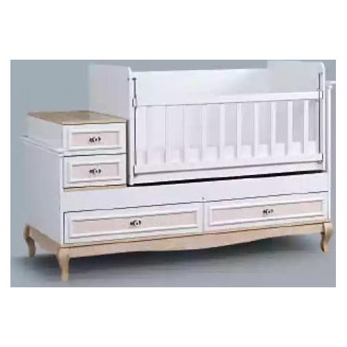 Babybett Kinderbett Bett Set Schublade weiß im modernen Stil fürs Kinderzimmer