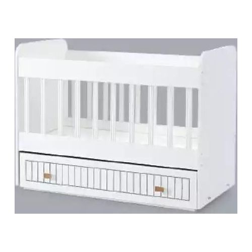 Babybett Kinderbett Bett Set Schublade weiß im modernen Stil fürs Kinderzimmer