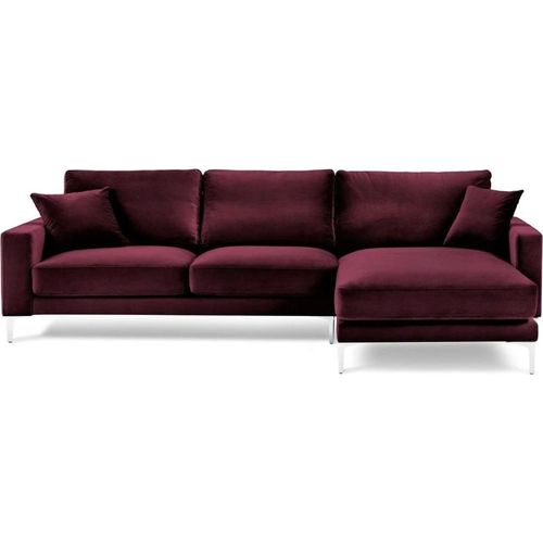 Burgund Rot Design Couchen Polster Sofa Sofas bordaux Ecksofa Stoff Wohnzimmer
