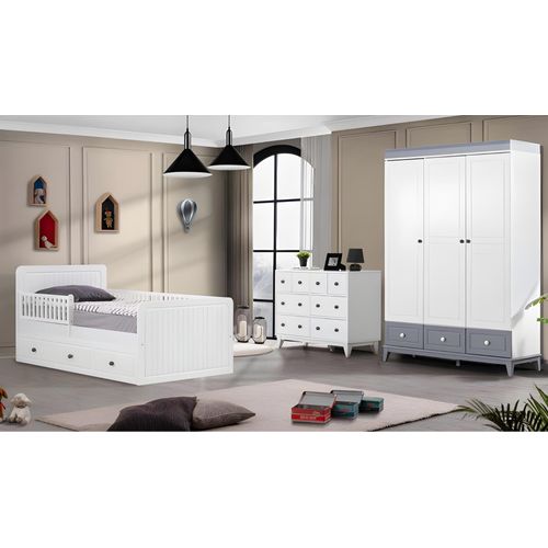 Modern Kinderzimmer Set Besteht aus Kinderbett stilvoll Holz Kommode neu