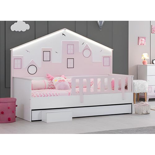 Bett Kinderbett Holzbett Funktionsbett Ausziehbares Holz Mehrfarbig Neu