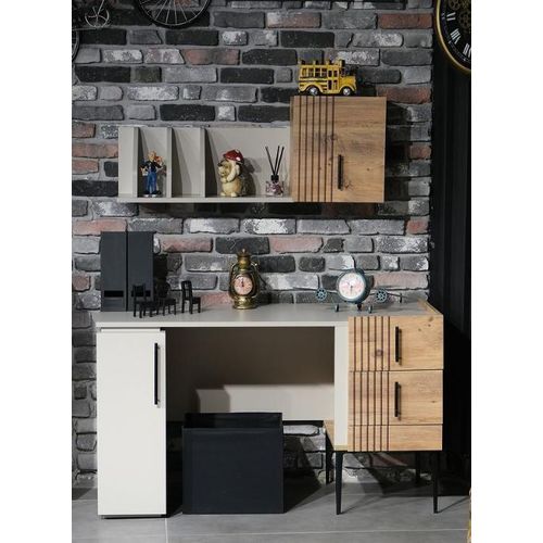 Stilvolle Büromöbel komplett Set Regal Schreibtisch Holz neu