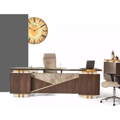 Eckschreibtisch Luxus Edelstahlmöbel Arbeitszimmer Büro Schreibtisch Neu