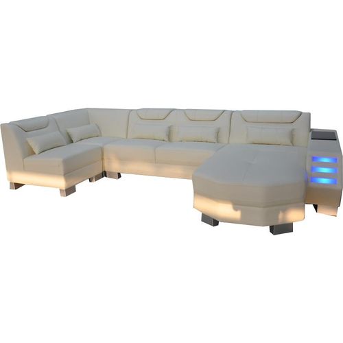 Designer Sofa mit USB Eck Leder Ecke Sofa Polster Zimmer Leder Sitz Polster Neu