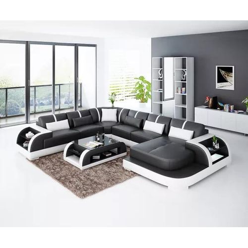 wohnzimmer Leder xxl couch sofa landschaft moderne designer polster eckpolster