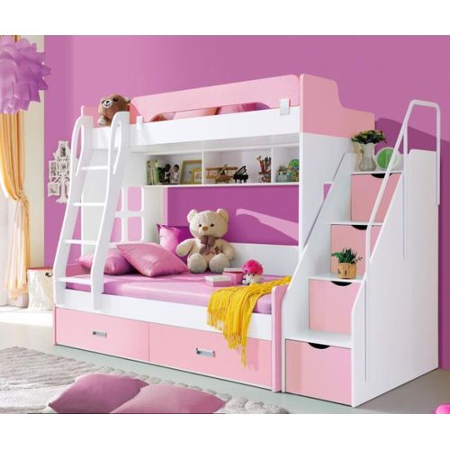 Jugendbett Betten Rosa Kinderbett Doppelstockbett Stockbett Holz Möbel Holz Neu