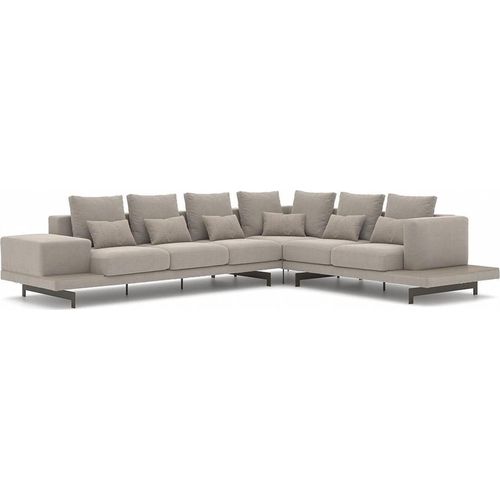 Polstermöbel Grau Designer Ecksofa L-Form Polster Textil Sofa Wohnzimmer