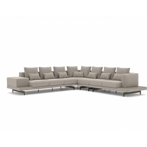Grau Designer Sofa Couch Polster Textil Ecksofa Polstermöbel Wohnzimmer Neu