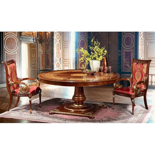 Italienische Designer Möbel Tisch Ess Zimmer Esstische Rund Braun Tische Neu