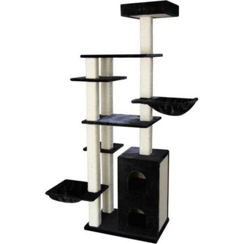 Topmast Schwerer Kratzbaum Excellence Schwarz – 140 x 62 x 217 cm – 59 Kilo!