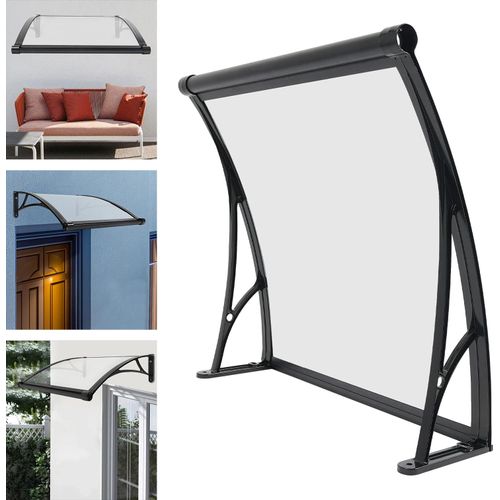 Markisen Außenfenster Balkonmarkise Sonnenmarkise(Klar & Schwarz)
